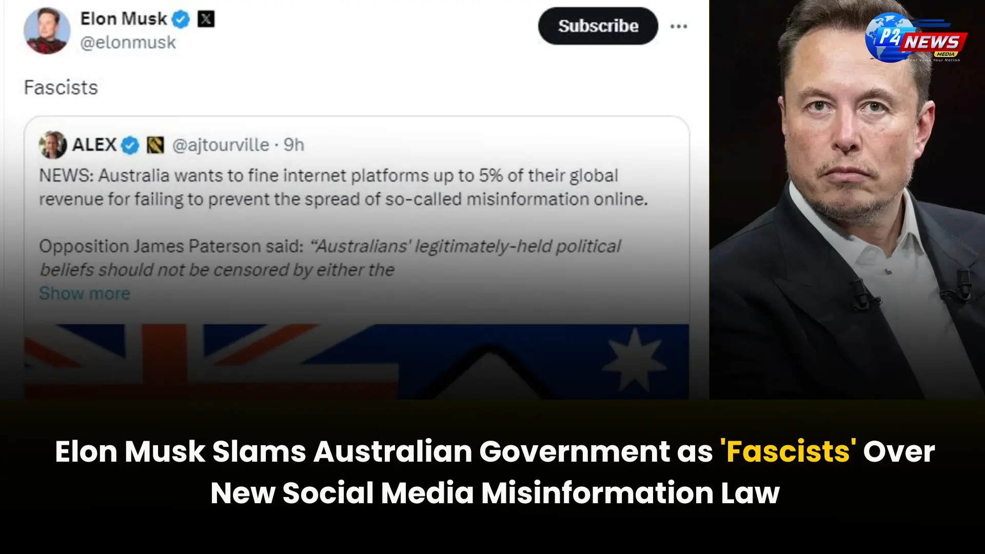 Elon Musk Slams Australian Government as 'Fascists' Over New Social Media Misinformation Law